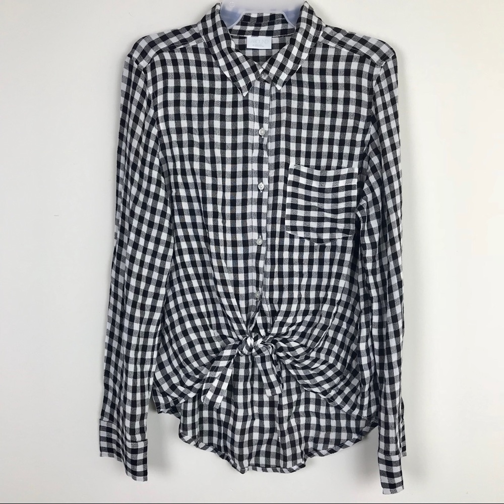 Abound NWT Button Up Long Sleeve Check Top